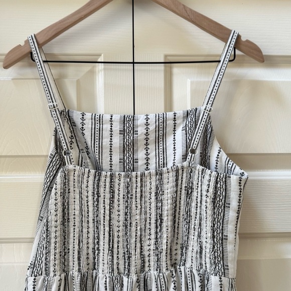 Old Navy Linen Blend Geometric Stripe Cami Wide Leg Cropped Jumpsuit size Medium - Picture 5 of 12